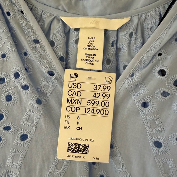 H&M Light Blue Eyelet Dress - Picture 2 of 2